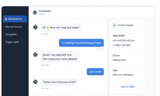 GoHighLevel AI Conversation capturing website leads automatically