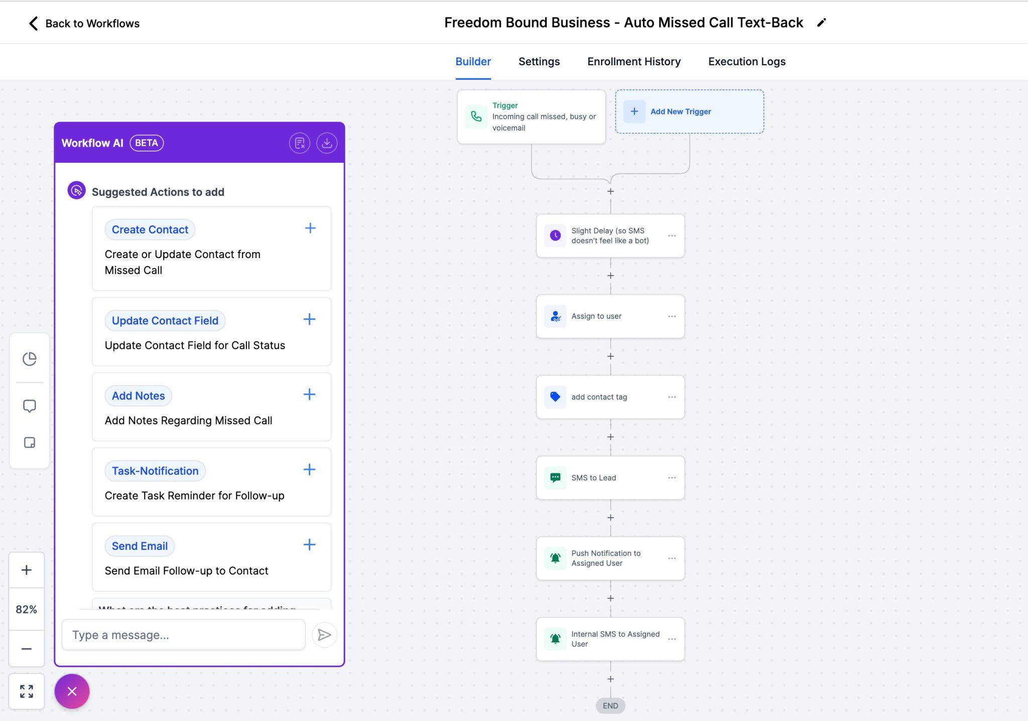 GoHighLevel internal notifications for assigned users.