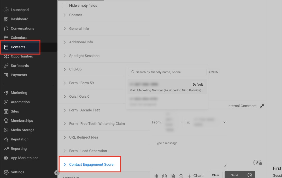 GoHighLevel Modify Contact Engagement Score workflow action configuration GoHighLevel Modify Contact Engagement Score workflow action configuration