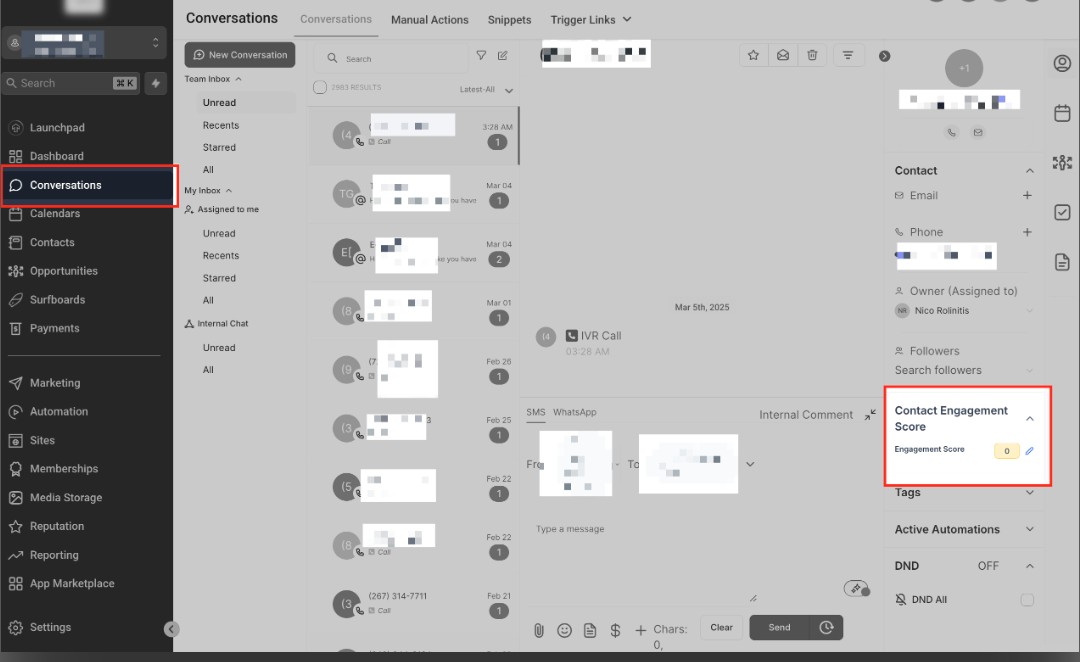 GoHighLevel workflow adding Modify Contact Engagement Score action GoHighLevel workflow adding Modify Contact Engagement Score action