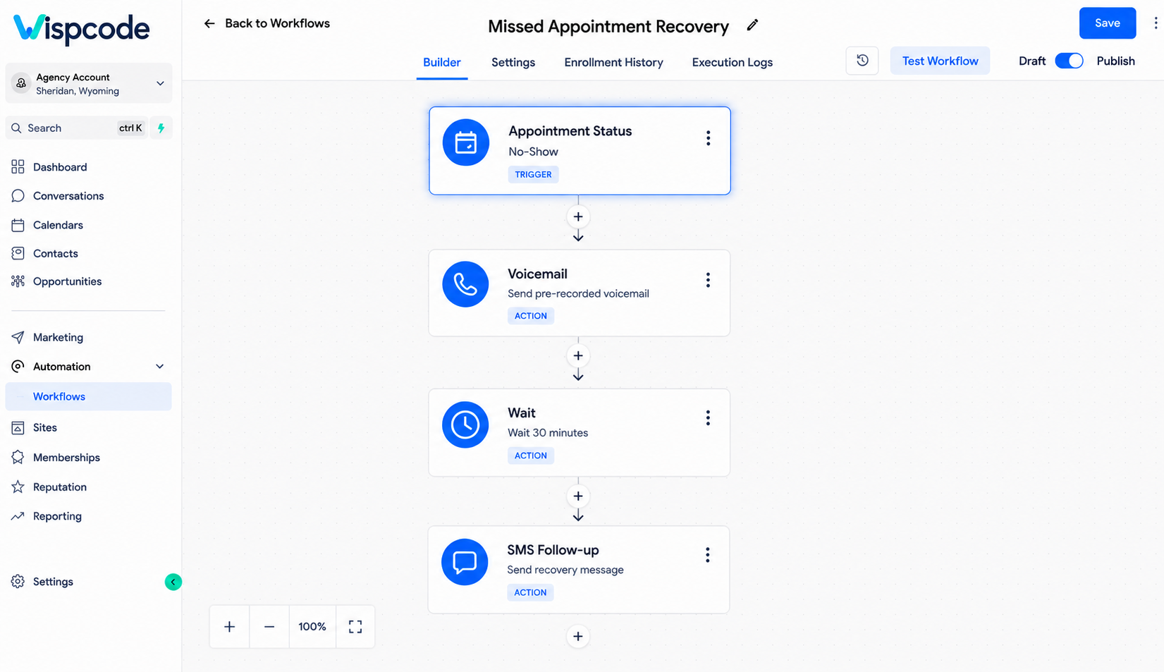 GoHighLevel automated missed appointment recovery workflow GoHighLevel automated missed appointment recovery workflow