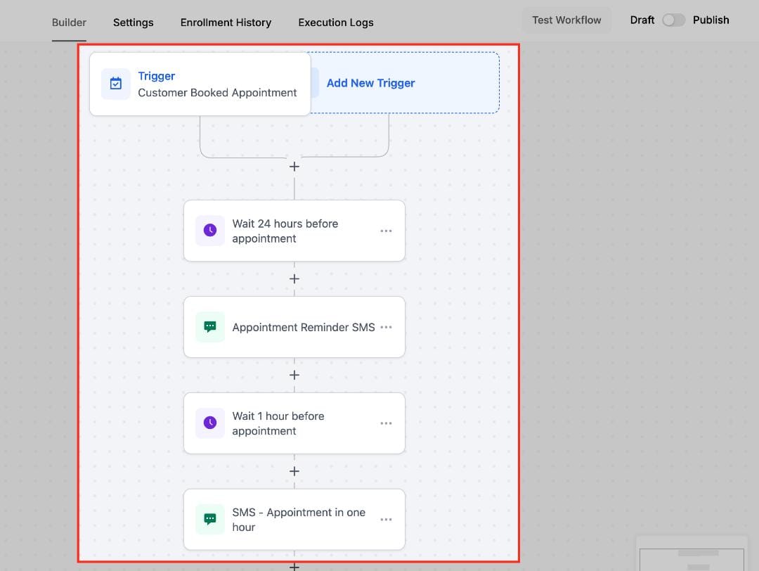 GoHighLevel Send SMS workflow with timed customer reminders GoHighLevel Send SMS workflow with timed customer reminders