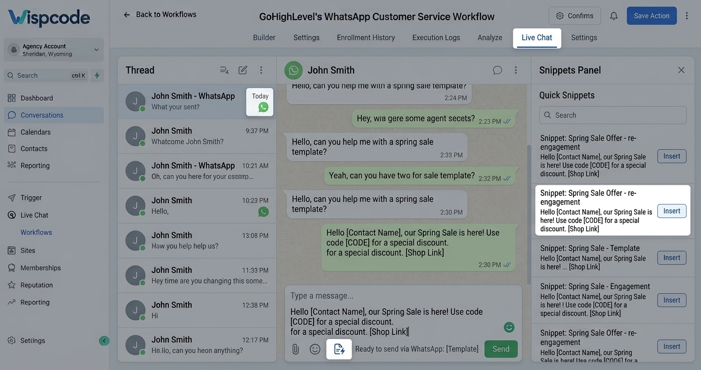 Complete GoHighLevel flowchart illustrating the entire WhatsApp customer support automation process from reply trigger to ticket updating. Complete GoHighLevel flowchart illustrating the entire WhatsApp customer support automation process from reply trigger to ticket updating.