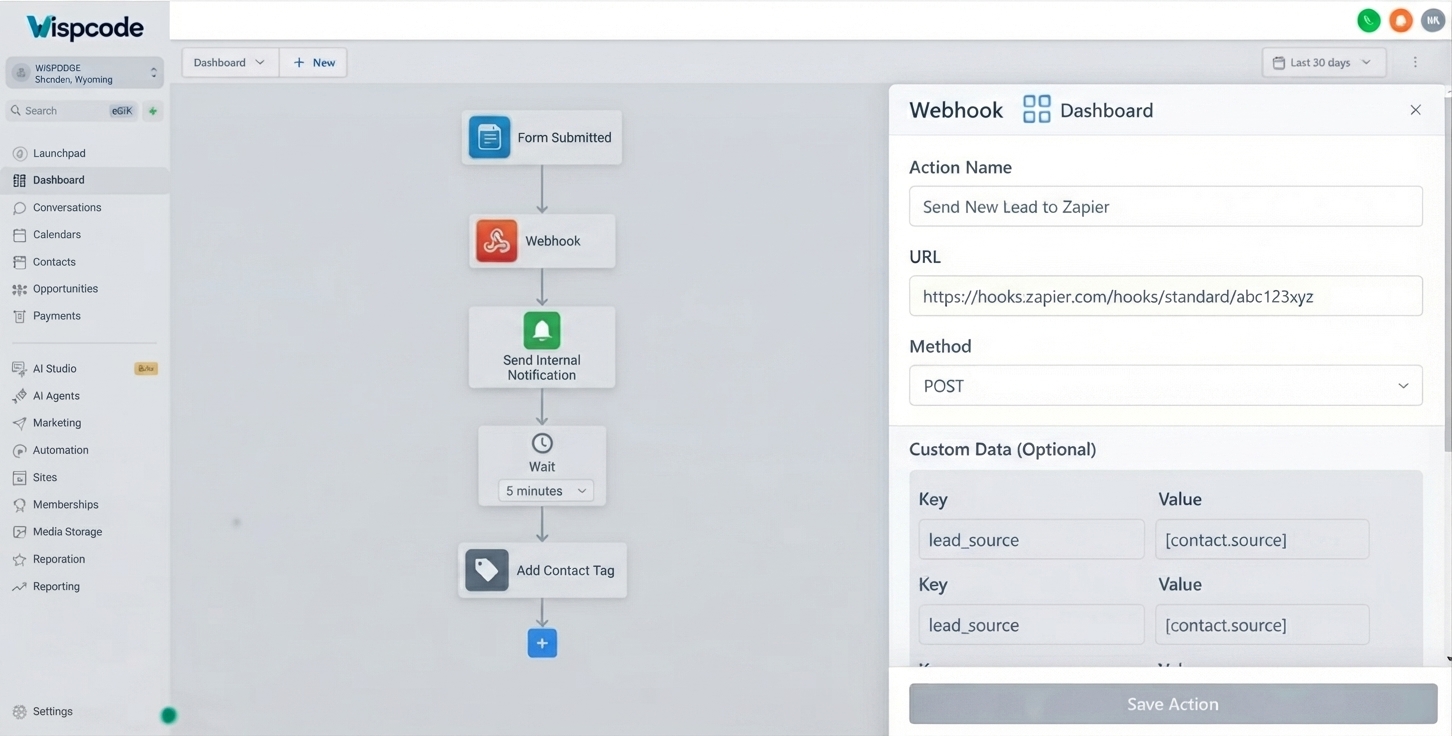 Configuring webhook URL and POST method Configuring webhook URL and POST method