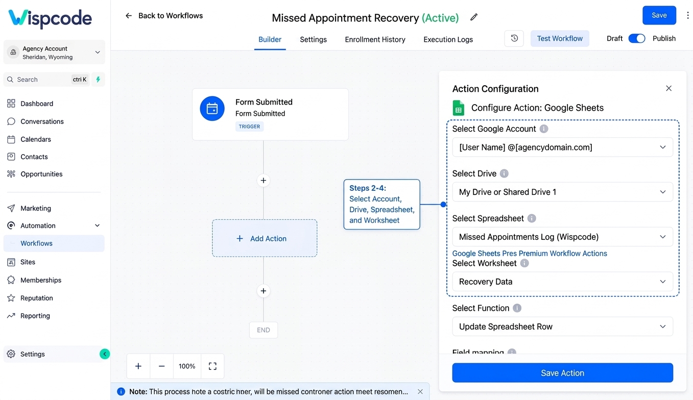 GoHighLevel Google Sheets workflow integration setup GoHighLevel Google Sheets workflow integration setup