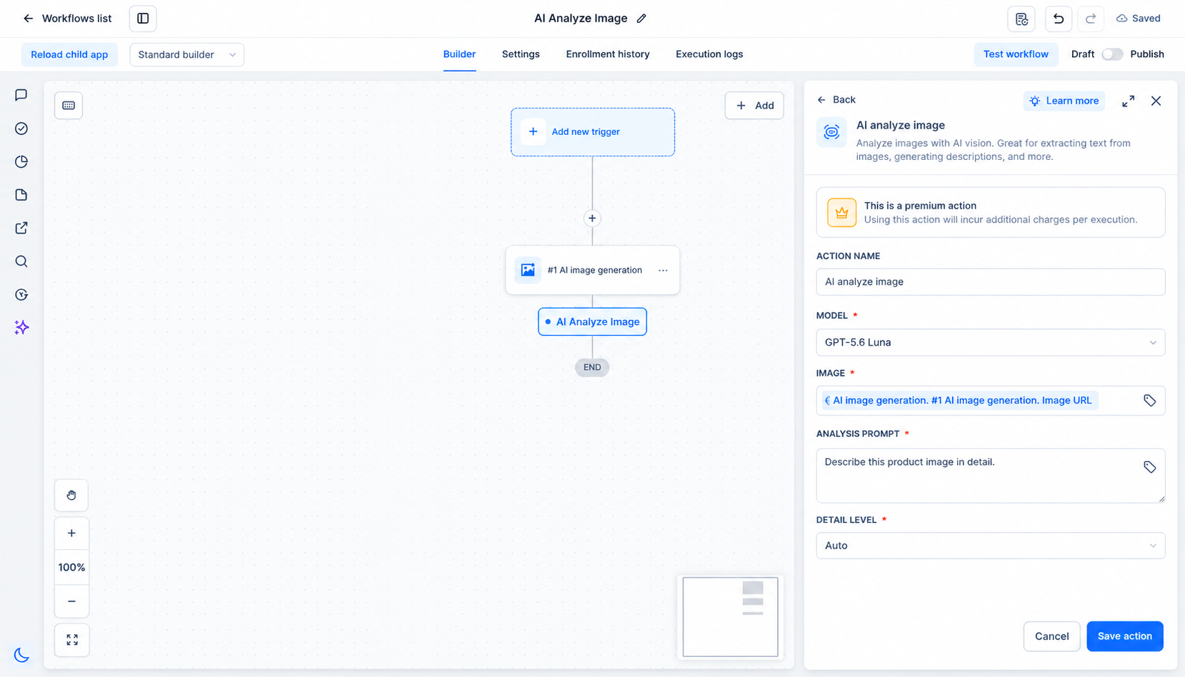 GoHighLevel AI Analyze Image image URL field using a value from an earlier workflow step GoHighLevel AI Analyze Image image URL field using a value from an earlier workflow step