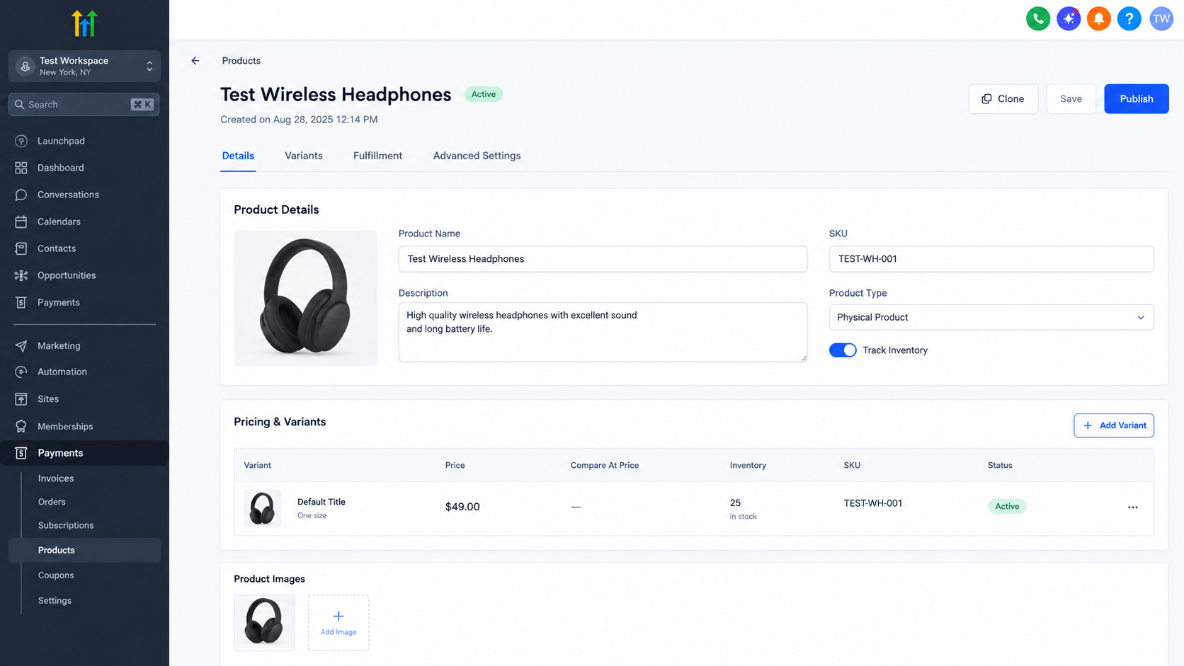 GoHighLevel product inventory quantity and product price GoHighLevel product inventory quantity and product price