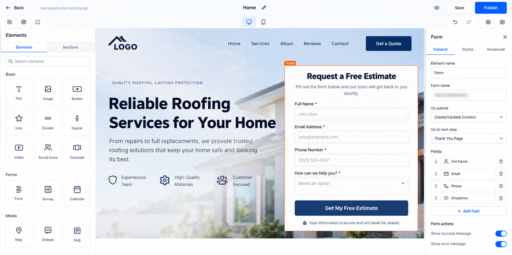 GoHighLevel website builder with a lead capture form for free estimates GoHighLevel website builder with a lead capture form for free estimates