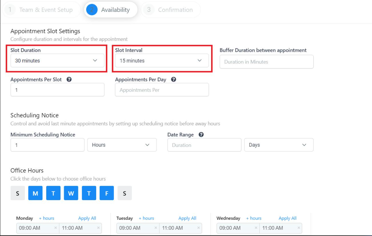 GoHighLevel calendar configuration showing appointment scheduling and available booking settings. GoHighLevel calendar configuration showing appointment scheduling and available booking settings.