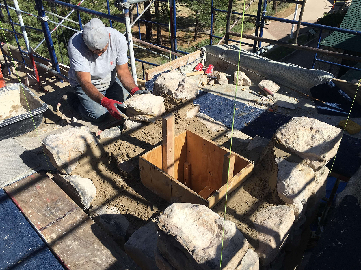 Brick chimney rebuild and masonry reconstruction