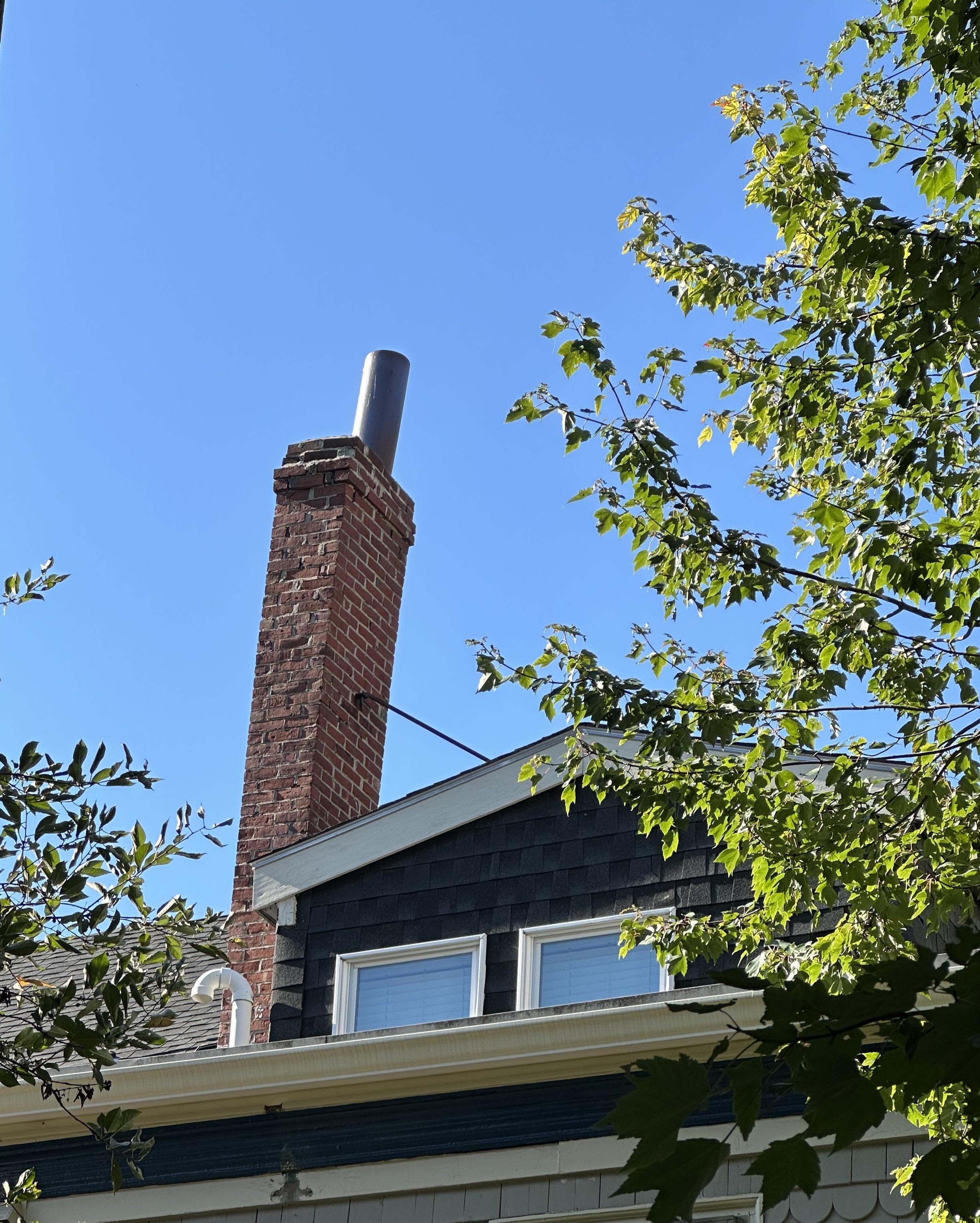 Structural repair of cracked and leaning brick chimneys