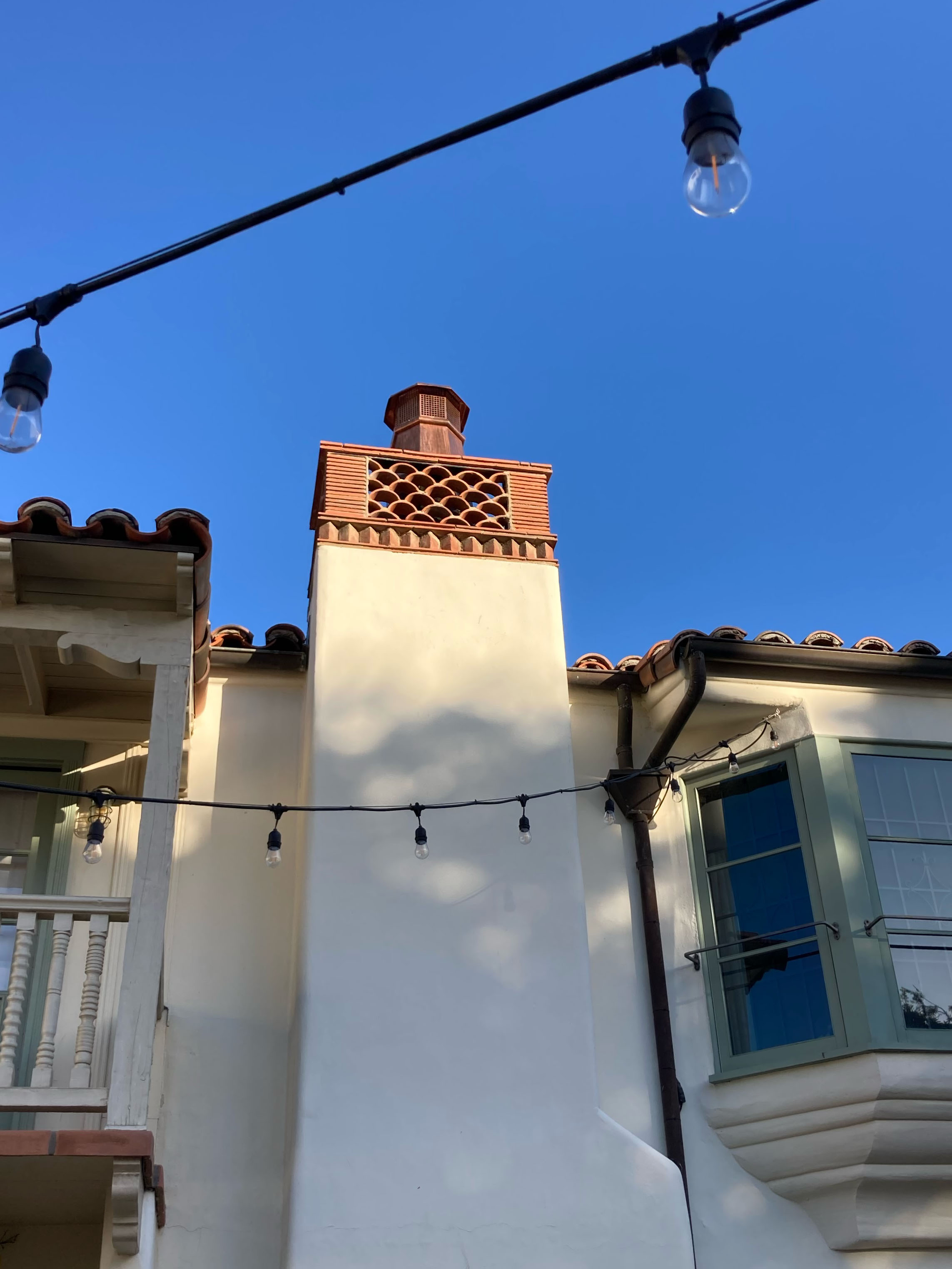 Rebuilt brick chimney