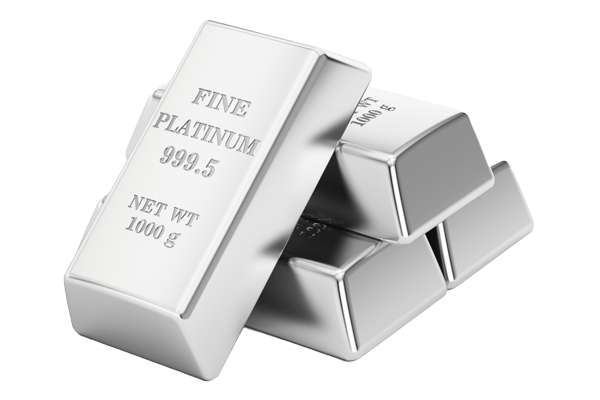 Platinum bricks mounted on each other