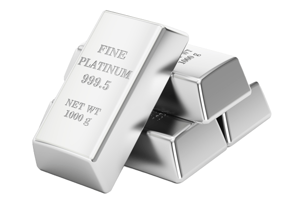 Platinum bricks mounted on each other