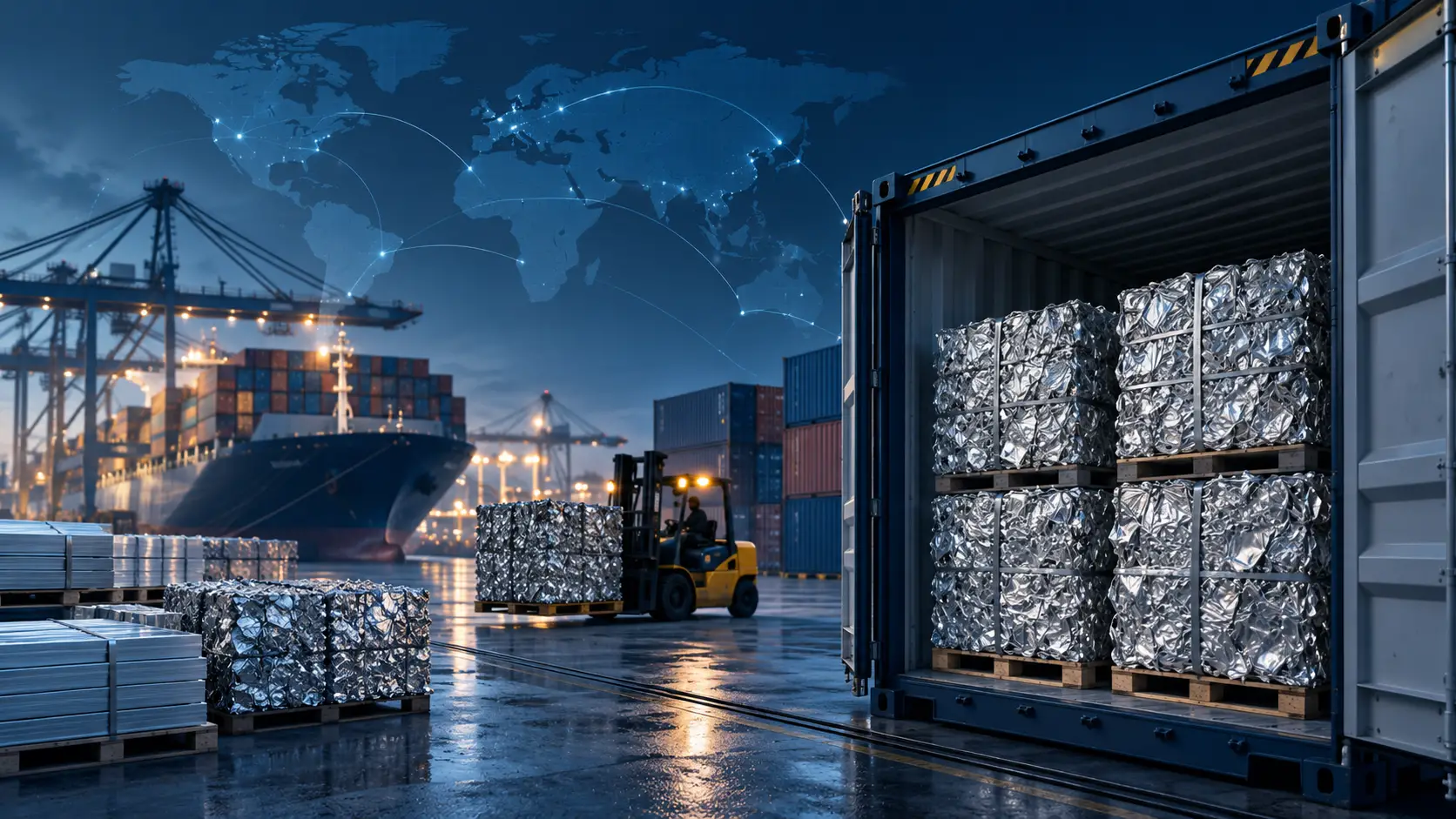 Comercio internacional de aluminio y metales no ferrosos