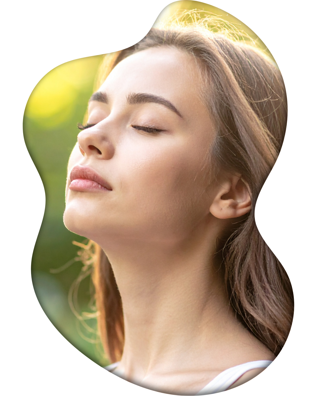 Mindfulness and relaxation concept with woman enjoying quiet moment in nature Mindfulness and relaxation concept with woman enjoying quiet moment in nature