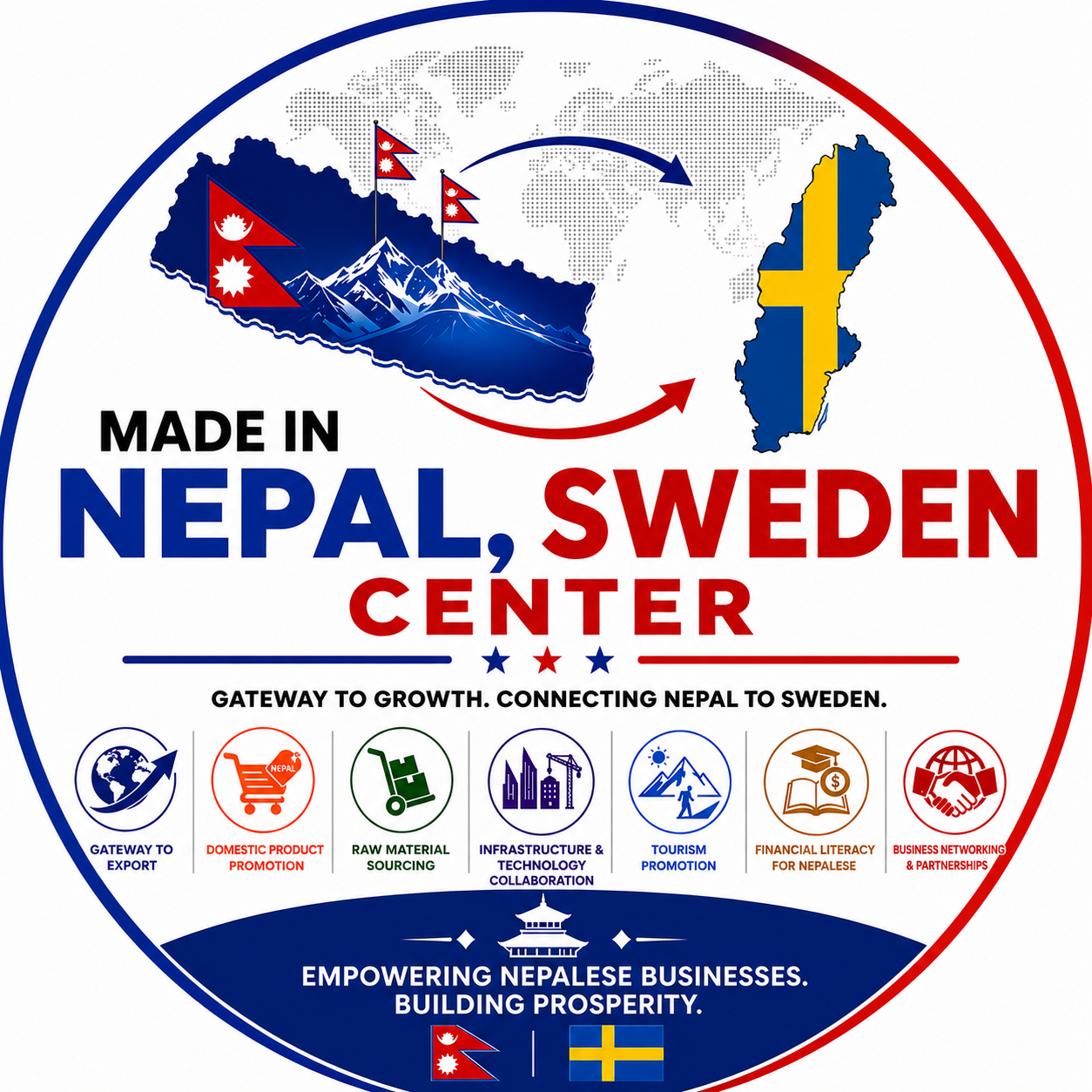 Made in Nepal, Sweden Center Logo