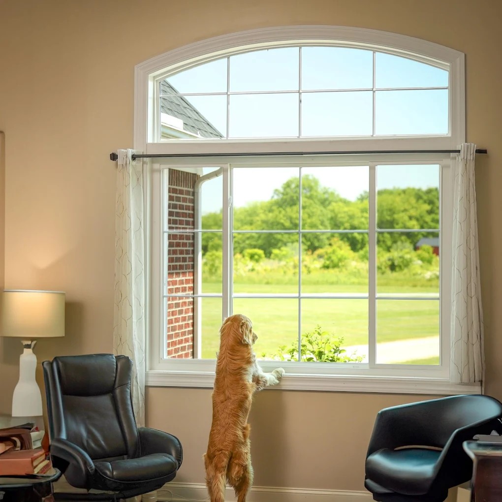 Interior arched window installation
