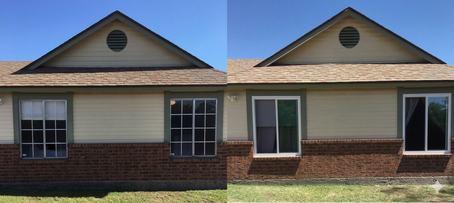 Before and after window replacement exterior