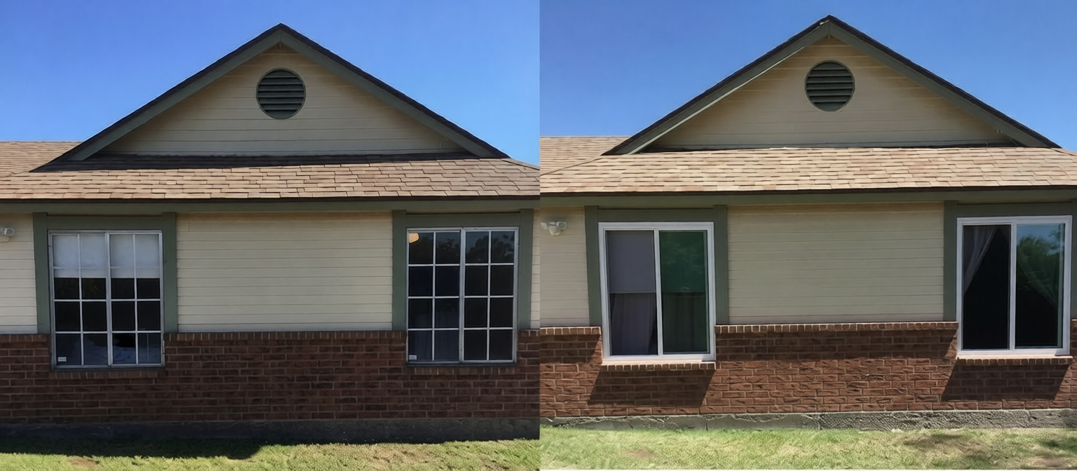 Before and after window replacement exterior