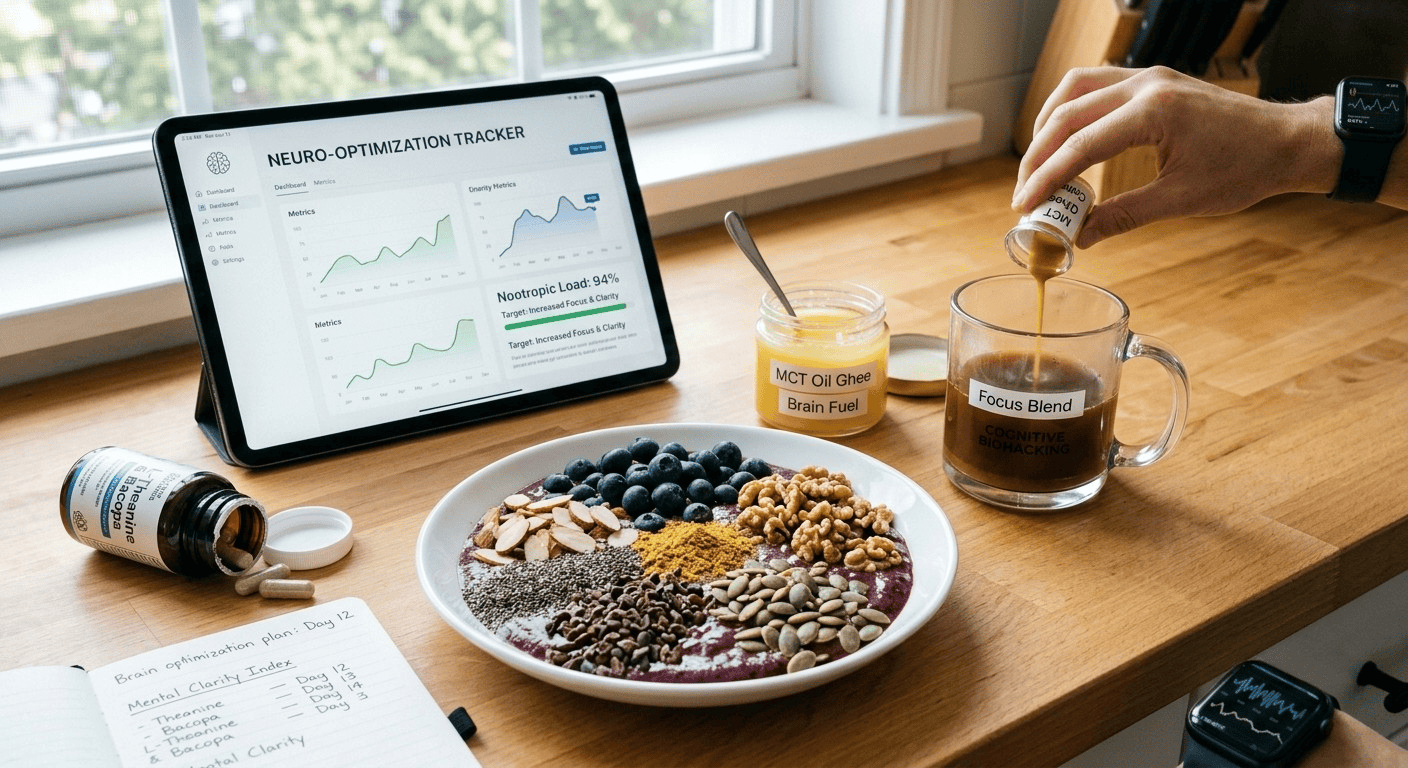 Nootropic-rich breakfast as a cognitive biohacking strategy for mental clarity. Nootropic-rich breakfast as a cognitive biohacking strategy for mental clarity.