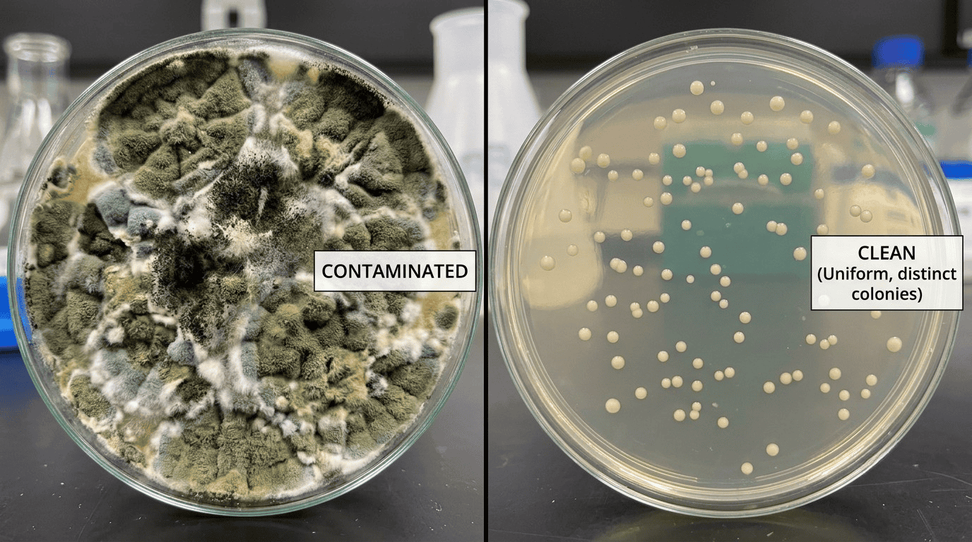 troubleshooting DIY biology experiments comparison contaminated vs sterile plate troubleshooting DIY biology experiments comparison contaminated vs sterile plate