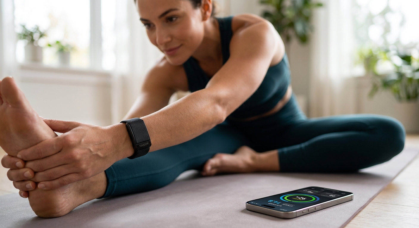 Whoop band biohacking wearable for HRV, sleep, and home recovery tracking. Whoop band biohacking wearable for HRV, sleep, and home recovery tracking.