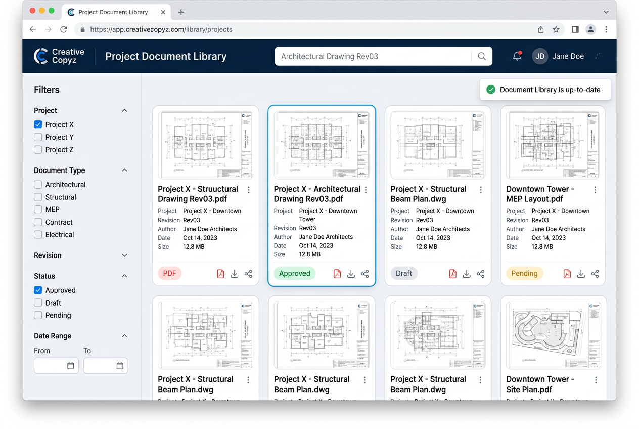 Searchable AEC document library