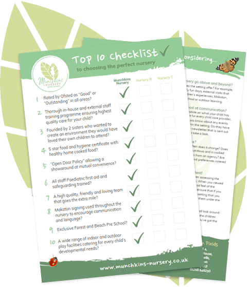 free top 10 checklist from Munchkins Nursery