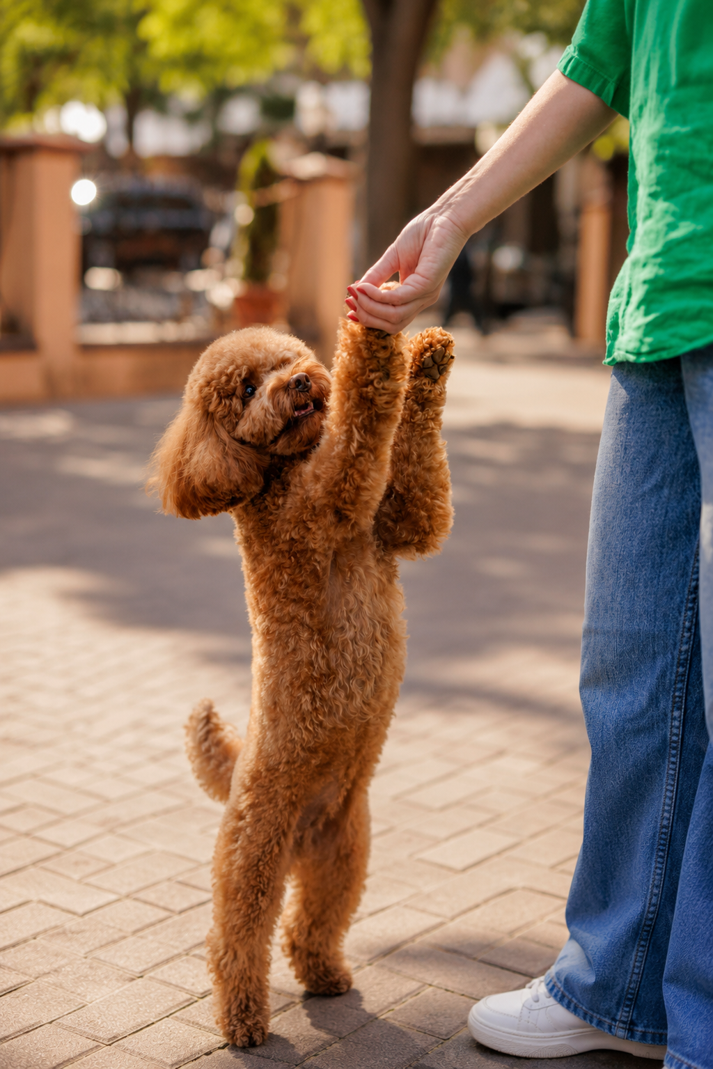 Dog giving paw