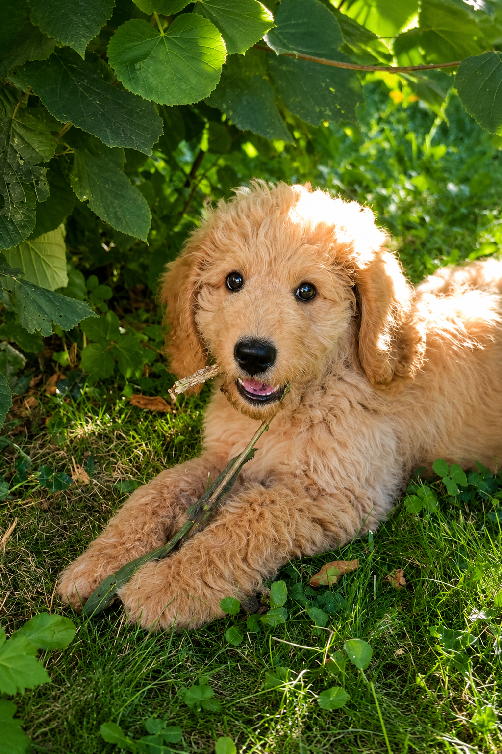 Dog sitting in Grass outdoors playing