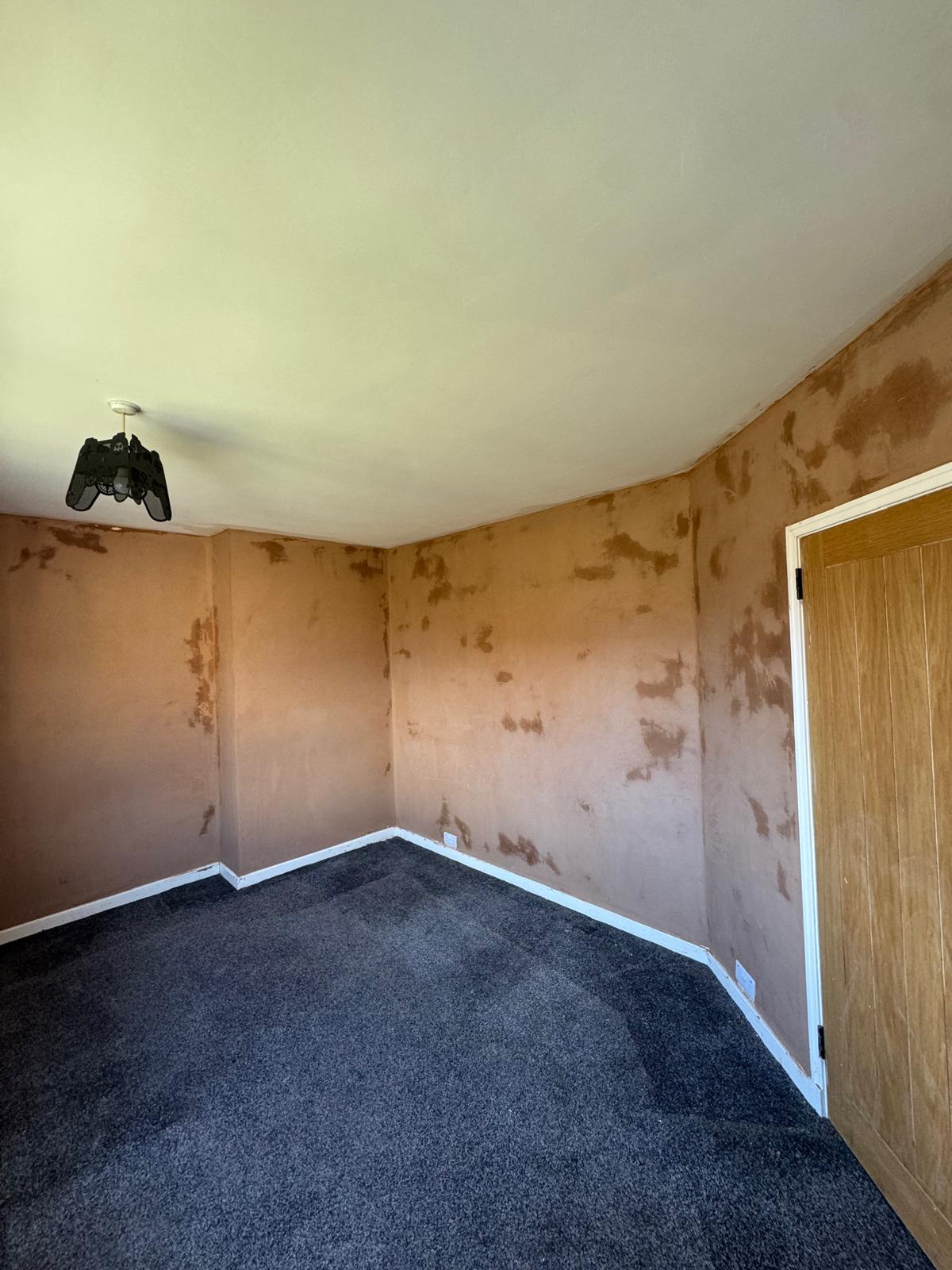 Bedroom walls skimmed with coving finished, CTL Plastering Linlithgow