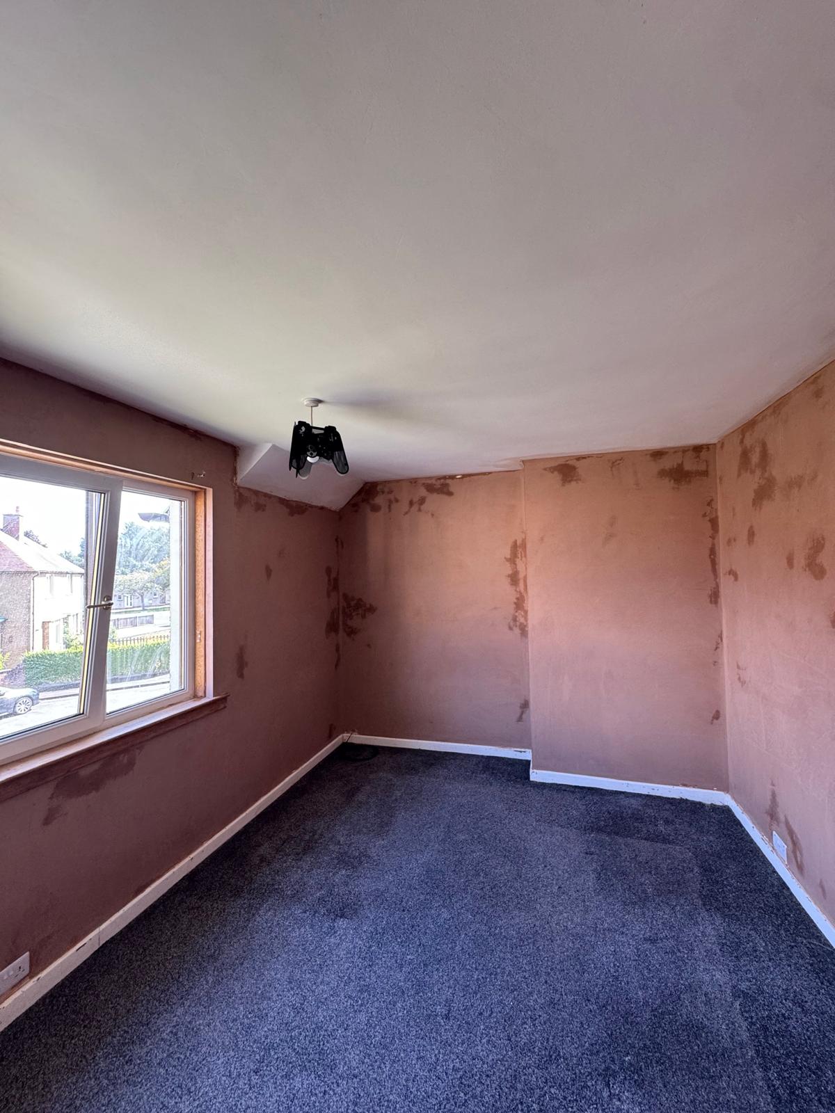 Fresh wall skim across full bedroom, CTL Plastering
