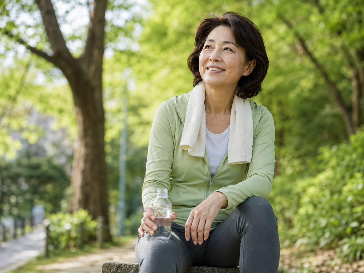 Woman recovering after activity