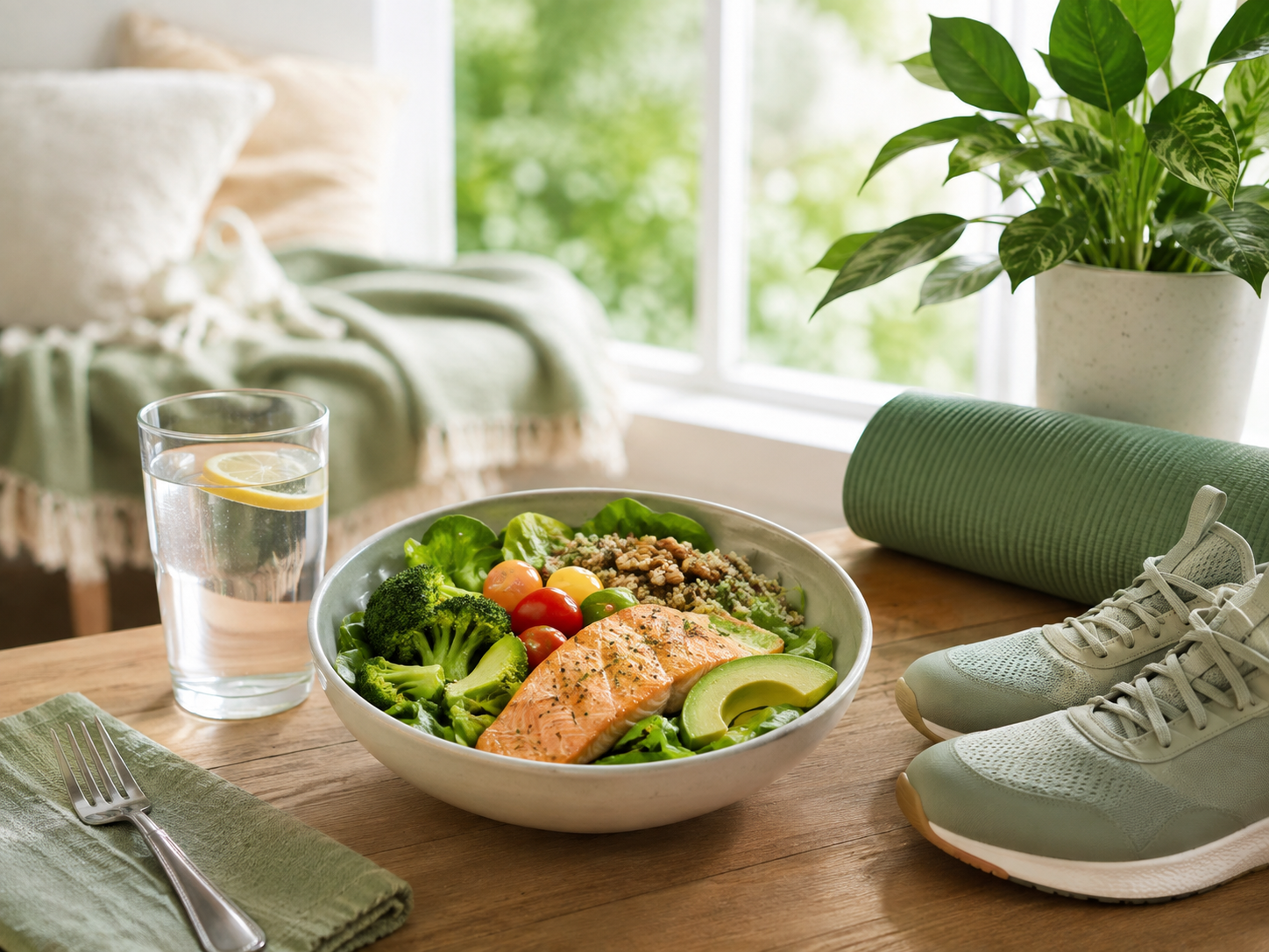 Healthy meal and hydration