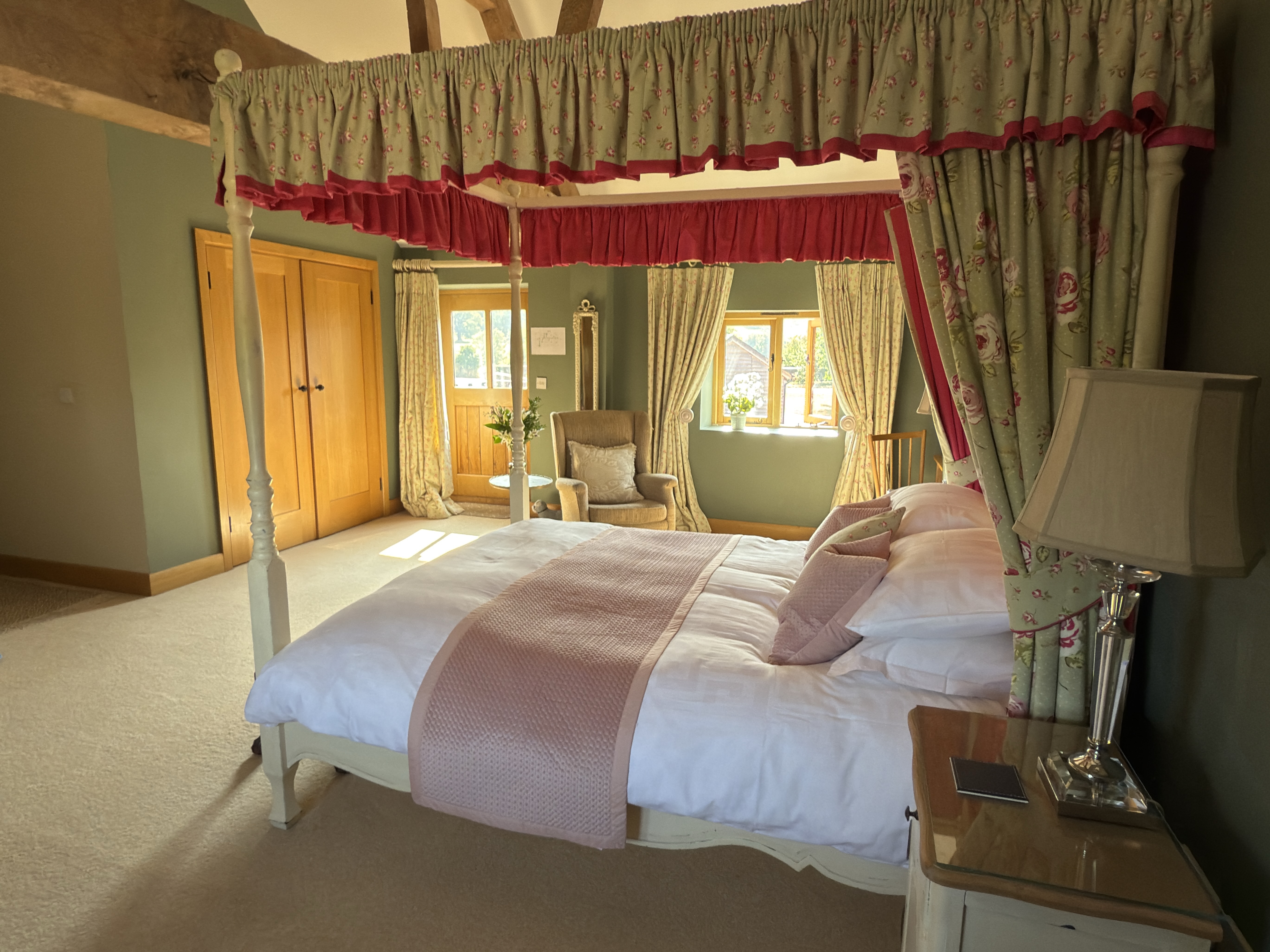 Beautifully appointed master bedroom at The Hayloft
