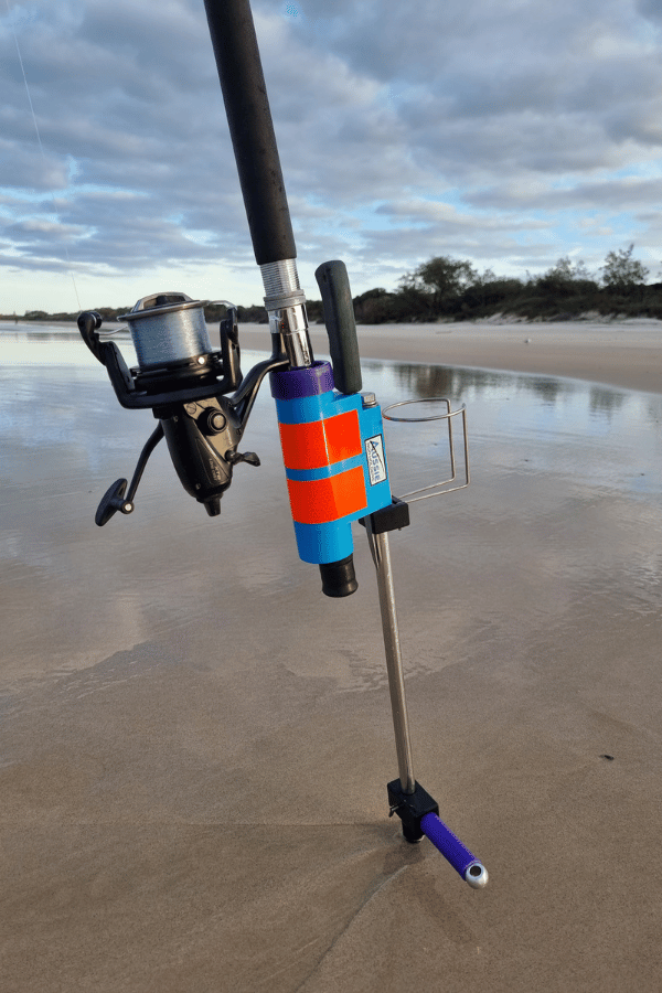 Aussie Rod Holder positioned in the sand