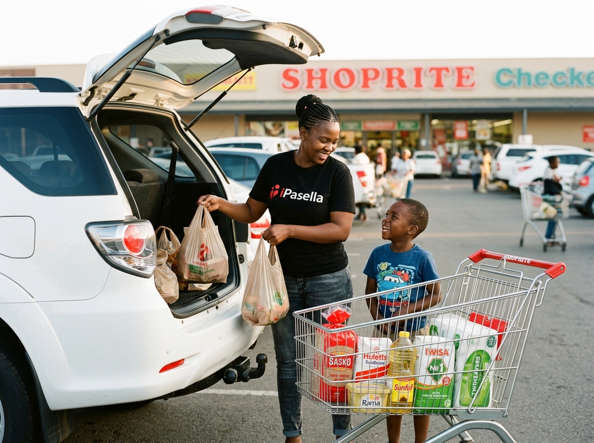iPasella Grocery Discounts — R2,500 a month in vouchers for Checkers and Pick n Pay, issued on the 15th and valid 30 days. Real savings on the staples you already buy.