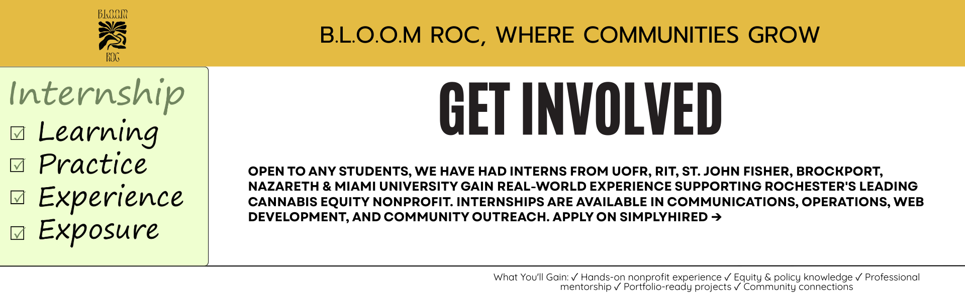 B.L.O.O.M. ROC Volunteers Needed