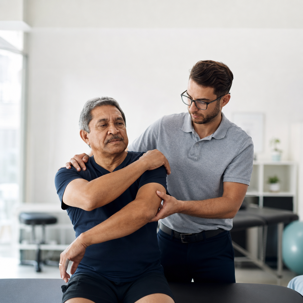 Physiotherapist assessing a patient at Trust Care Physiotherapy Edmonton