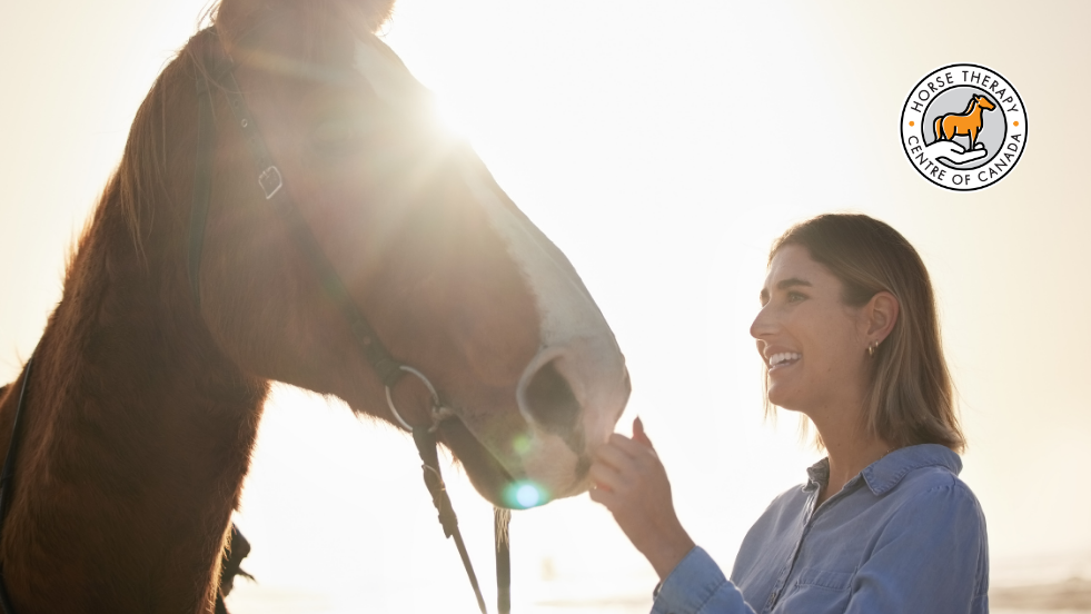 Man enjoying time with a horse while training how to become equine therapist