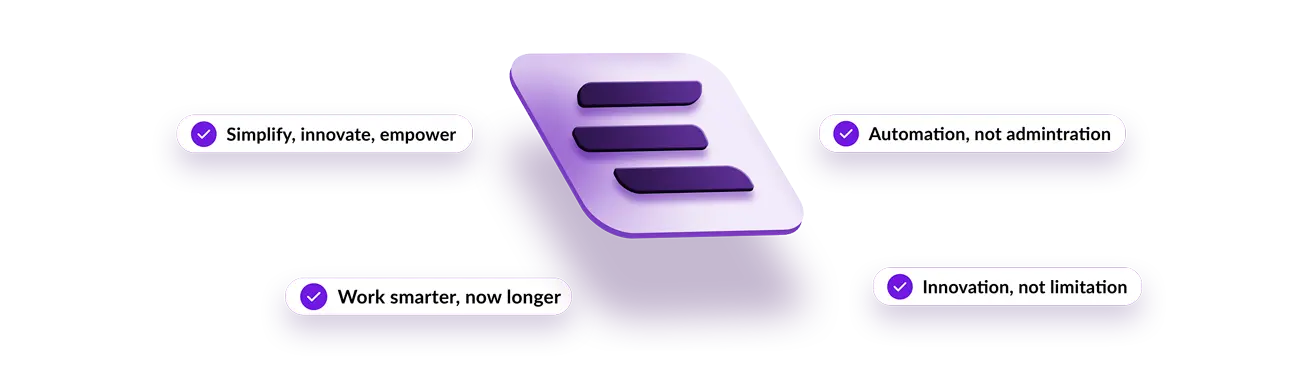 Floating EEVION AI logo with AI automation benefits and values