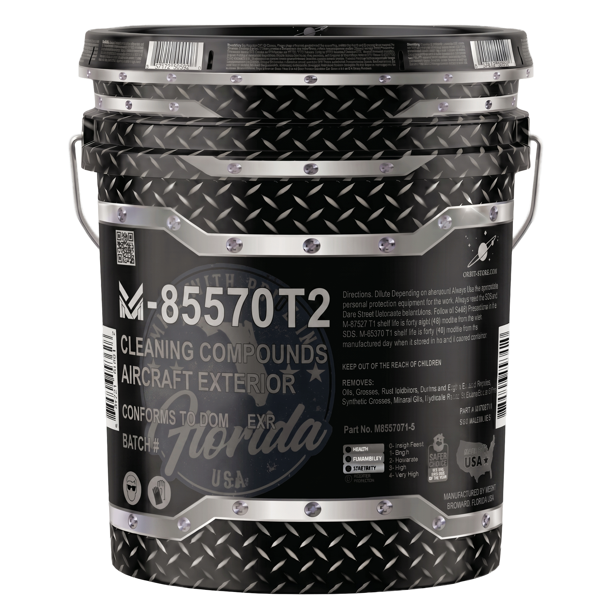 M-85570T2-5 aircraft exterior cleaner, MIL-PRF-85570 Type II, five-gallon pail