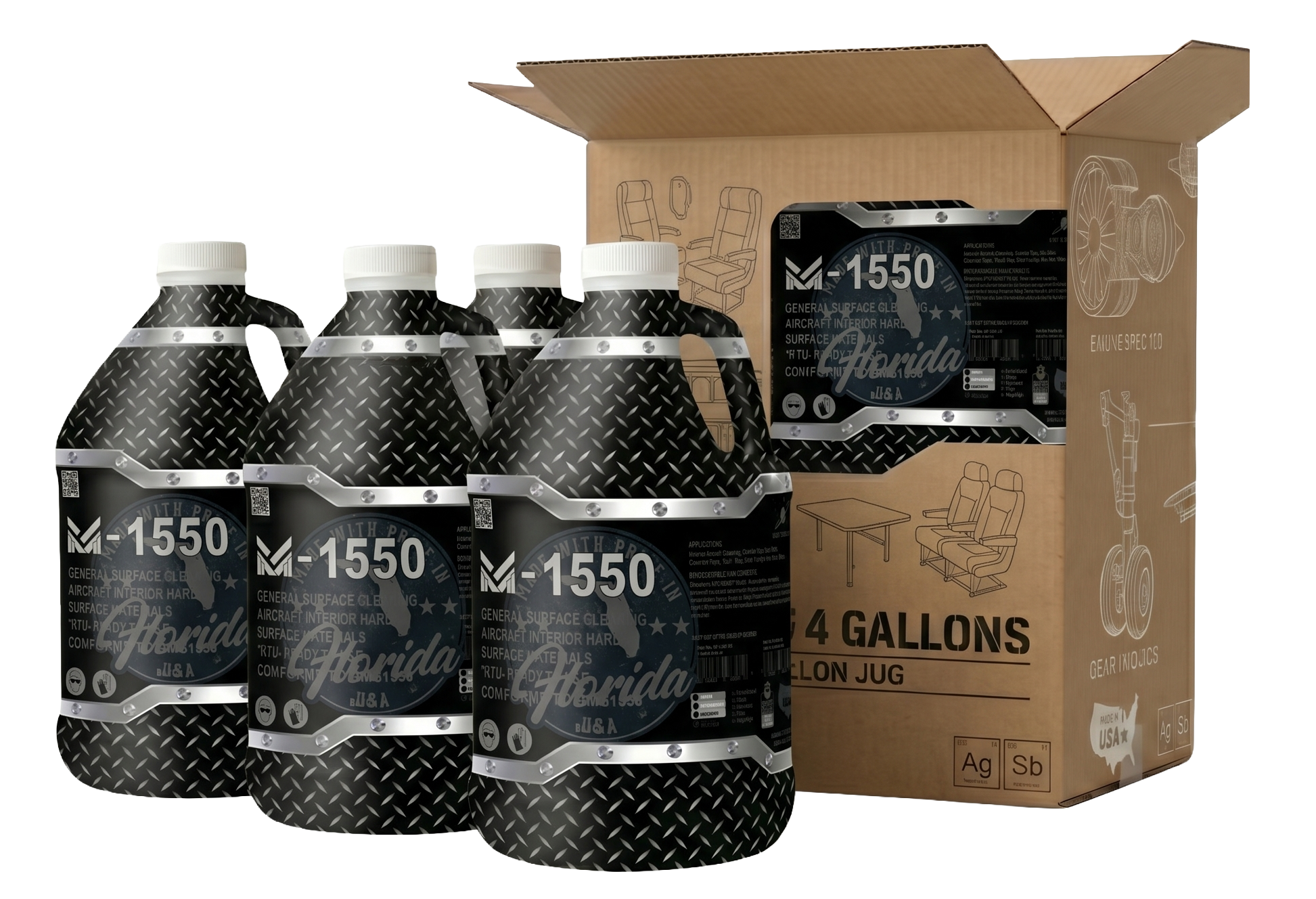 M-1550 Aircraft Interior Cleaner product packaging image 4