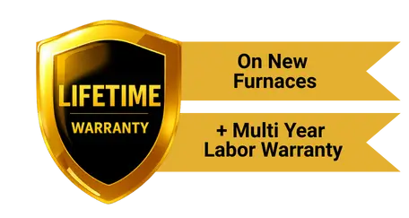 Lifetime warranty new furnaces logo