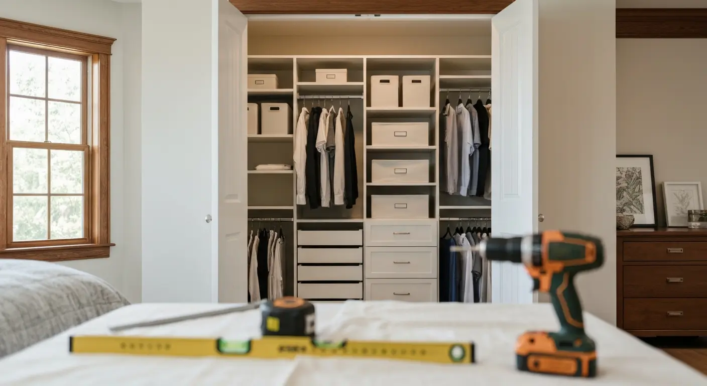 Reach-in closet organization system