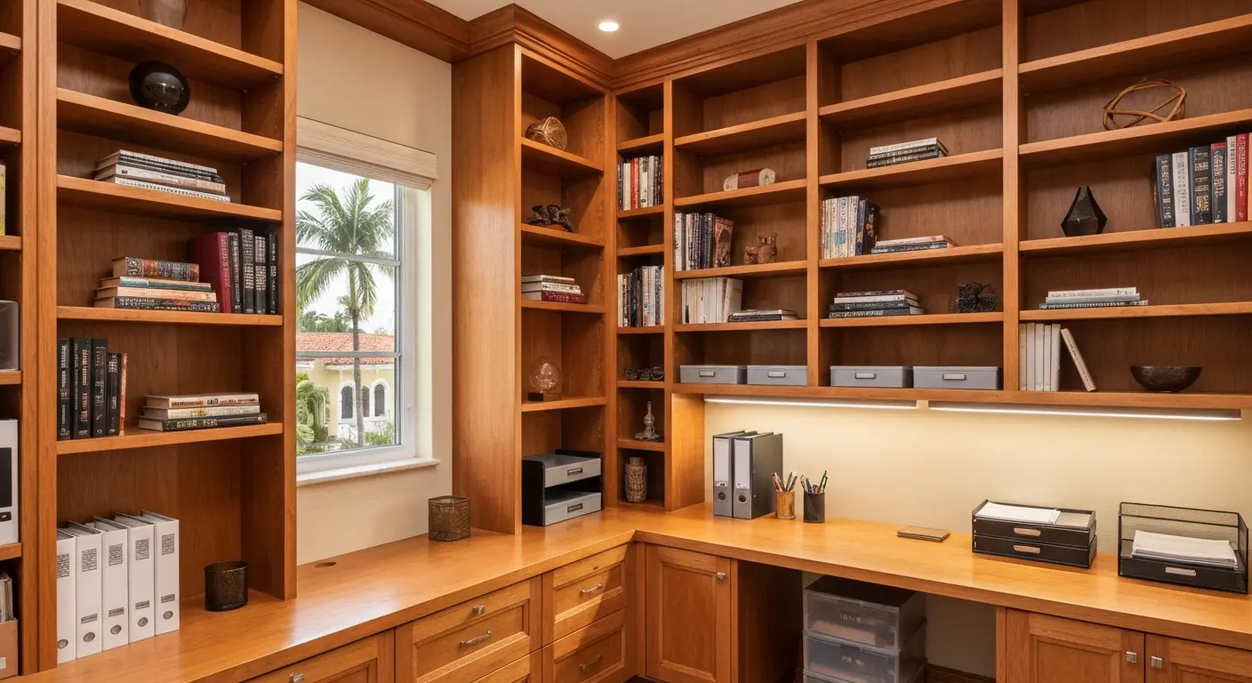 Custom home office storage solution