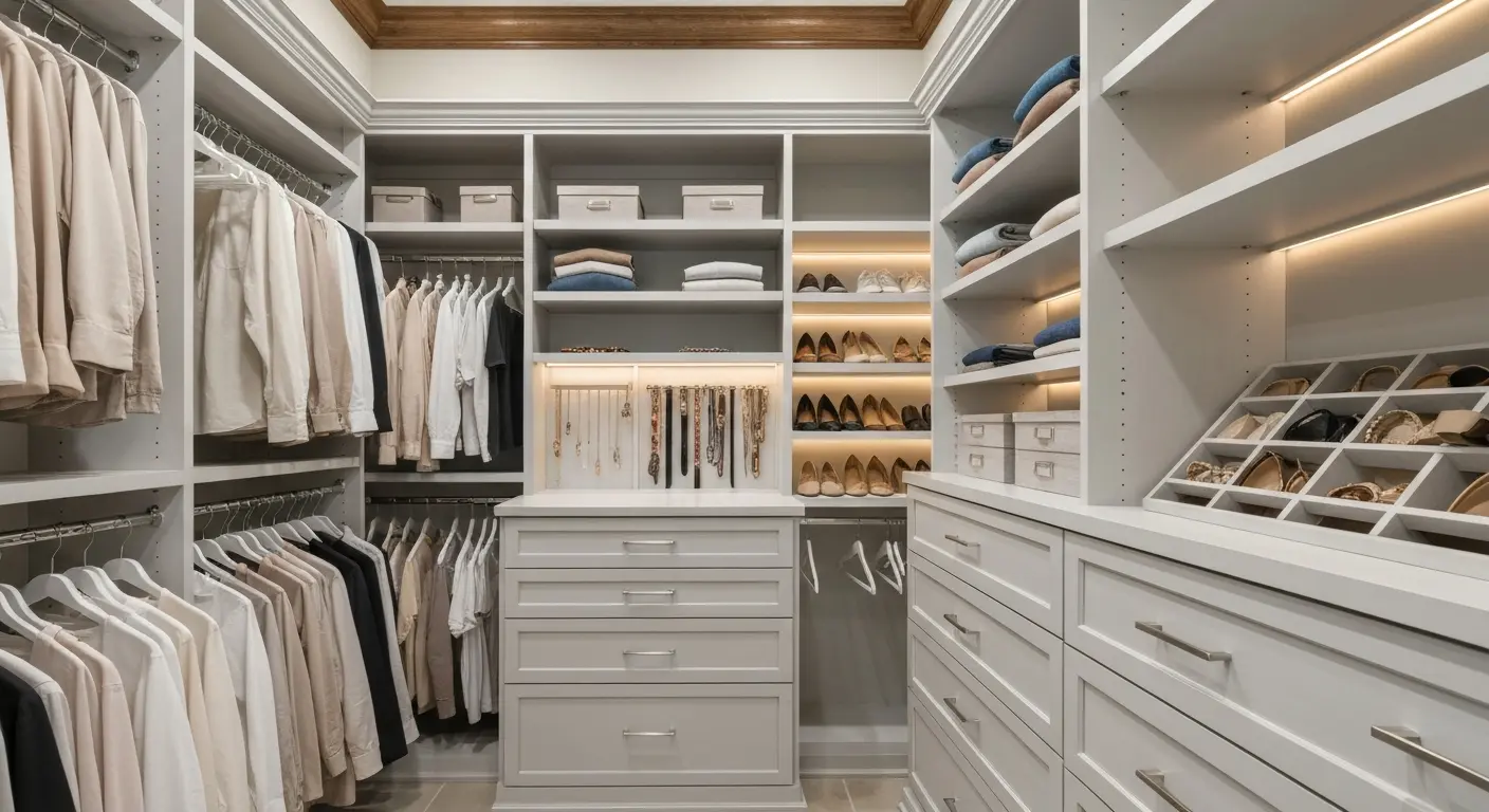 Custom walk-in closet design