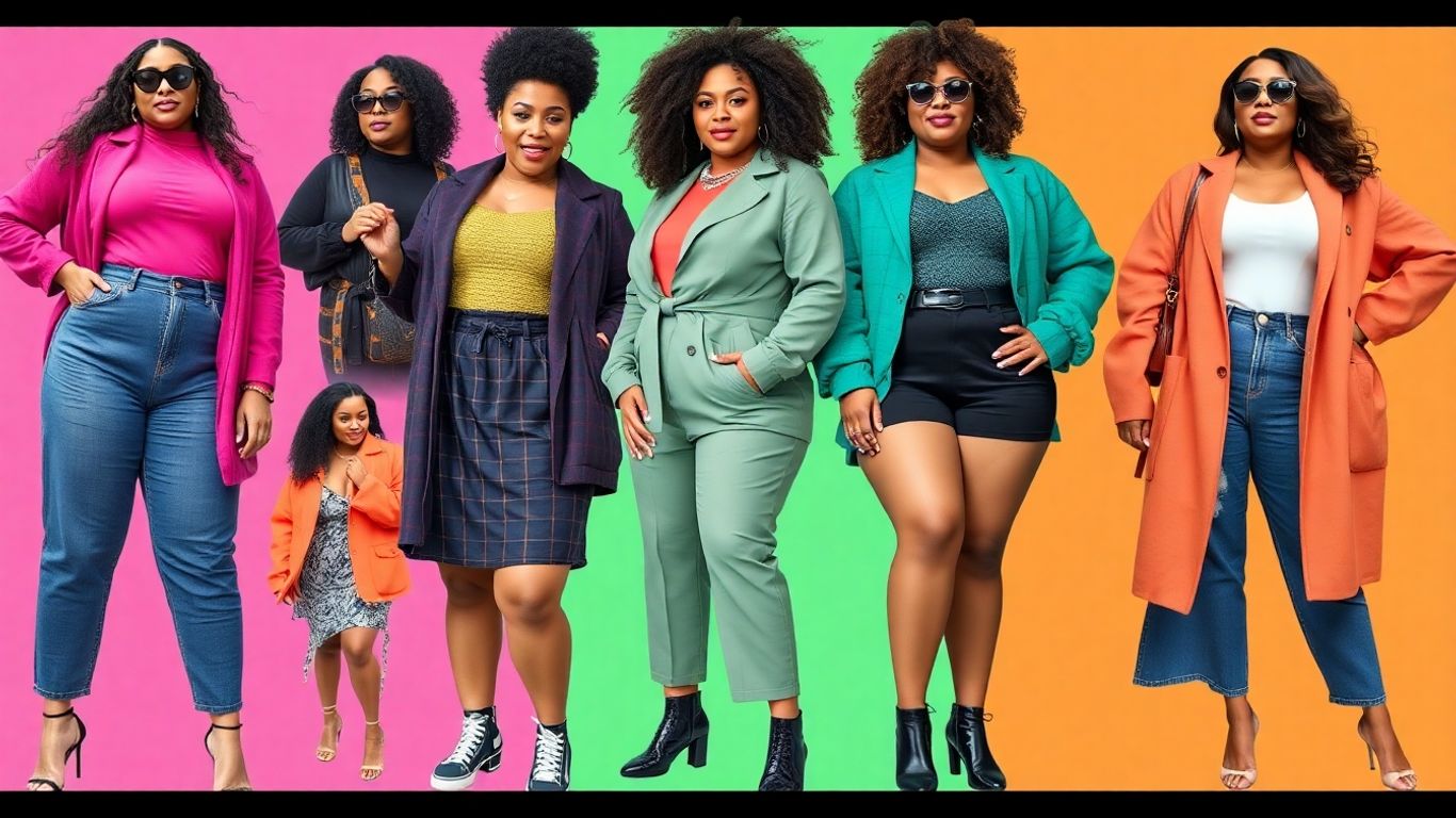 Plus-size fashion influencers in stylish outfits. Plus-size fashion influencers in stylish outfits.
