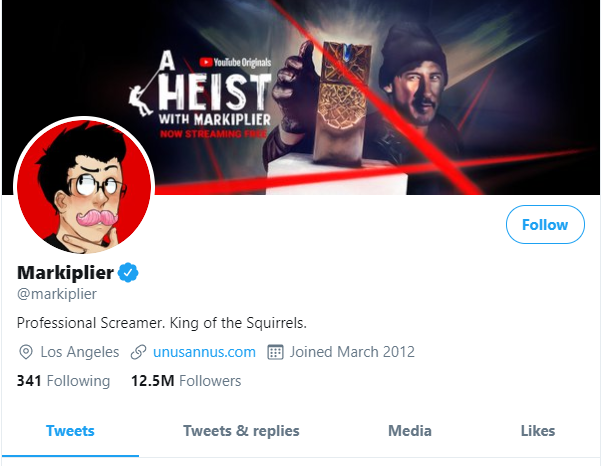 Markiplier's Twitter